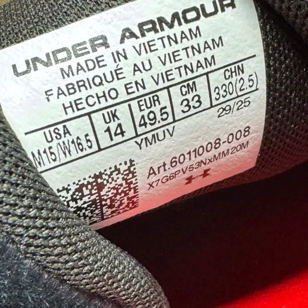 NEW Under Armour Curry Fox 2 Mens Sz 15 Red Black Sneakers Shoes 6011008-008